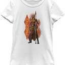 Marvel Girl's Black Panther: Wakanda Forever Okoye Pattern T-Shirt, White, X-Large