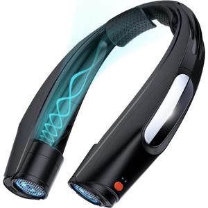 ZEEFO Portable Neck Fan, Hands Free Personal Fan- 6000mAh Battery Operated, USB Rechargeable Fan with 6 Adjustable Speeds, Cooling Wearable Fan for Home, Office, Outdoor, Trave-Black