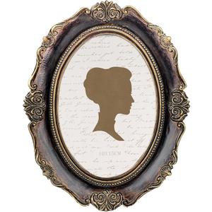 AELS 4x6 Inch Vintage Picture Frame, Elegant Antique Photo Frames with Glass Front, Photo Display, Tabletop Wall Hanging, Gift Ideas, Oval (Walnut)