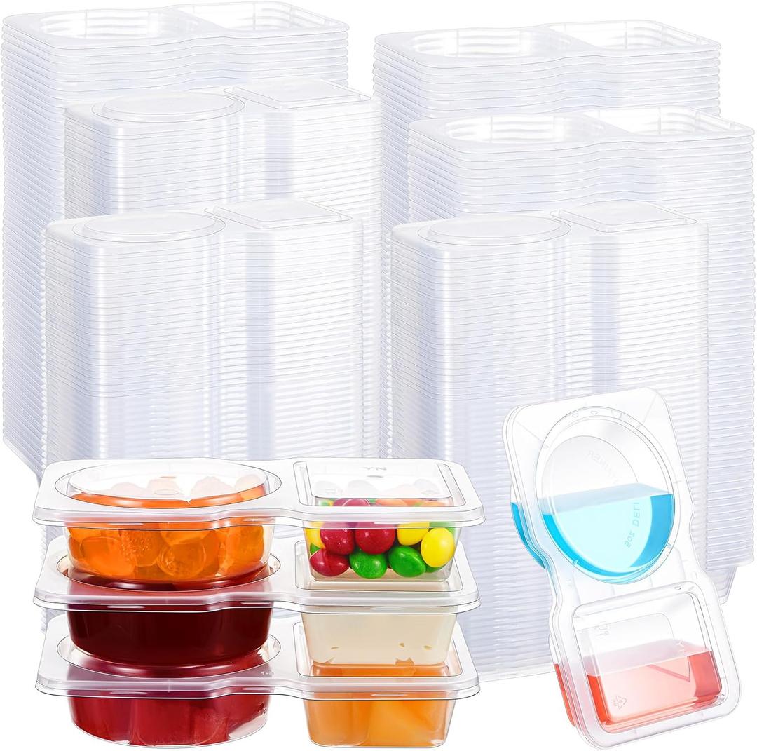 100 Pcs 5 oz Double Compartment Snack Containers with Lids Clear 2 Compartment Small Disposable Plastic Snack Box Container for Sauce Salad Travel Sampling 100 Pcs 5 oz Double Compartment Snack Containers with Lids Clear 2 Compartment Small Disposable Plastic Snack Box Container for Sauce Salad Travel Sampling