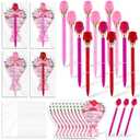 Poola Voidra 24 Sets Mother's Day Gifts Bulk, Rose Flower Ballpoint Pens with Mother's Day Cards Rose Black Ink Pens Mothers Thank You Gift for Mom Women, Teachers, Office Staff