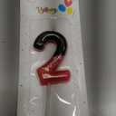 MTLEE Black Red Birthday Candle for Boys Girls, Red Mouse Cake Topper Cupcake Decor, Number Birthday Candle Cartoon Themed Party Decorations Supplies(Number 2)