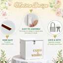 OurWarm White Wedding Card Box with Lock, Acrylic Card Box for Wedding Reception, Elegant Wedding Money Envelop Gift Card Box for Party Graduation Birthday Baby Shower Decorations