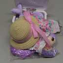 18 Inch Doll Suitcase Travel Luggage Play Set, Mermaid Theme Travel Carrier Storage Accessories for 18inch Doll, Include Case, Clothes, Hat, Sunglasses, Camera, Pillow, Toy Pet