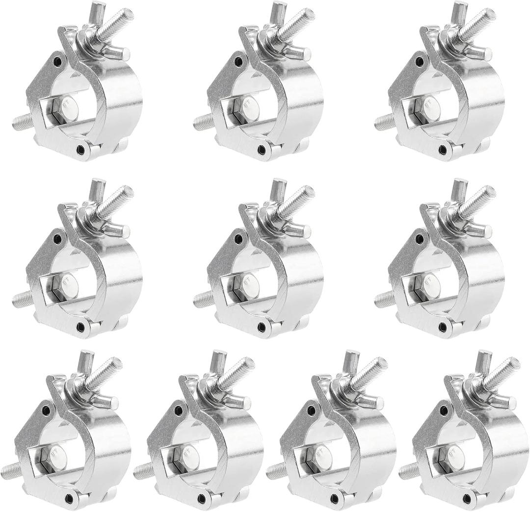 MANCHAP 10 PCS 1.18-1.38 Inch Truss Clamps, Aluminum Alloy Stage Truss Hooks for DJ, Par Light, Spotlight, Projector, Fit 30-36mm OD Tubes/Pipes, 165lbs Loading