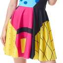 Sally Costume Women Adult Sally Dress Suspender with Wig Halloween Christmas Nnight Cosplay Outfit (Medium, Red)