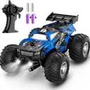 Remote Control Car, All-Terrain Remote Control Truck for Boys 8-12, Headlight, 1:20, 10KM/H, 2.4GHZ, Speed-Friendly, Sturdy, Rechargeable RC Cars for Boys 4-7 Christmas, Beginner, Kids 6-12 (Blue)