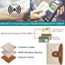 RNIEGA Small Wallets for Women Leather Bifold Wallet Women RFID Blocking Purse Credit Card Holder with 15 Card Slots and ID Window Coin Pocket