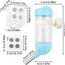 Hamster Water Bottle with Magnetic Holder, Secure & No Drip, Adjustable Height, Fits Glass/Acrylic/Metal Wire Cages, for Hamster, Guinea Pig, Hedgehogs and Other Small Pets(Clear)