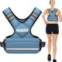 KUKZO Adjustable Weighted Vest Woman Men, 6-12lb Weight Vest with 6 Ironsand Weights for Strength Training Rucking Running Walking Fitness Workout, Blue