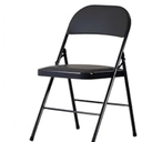 1 PC Black Folding Chairs with Padded Cushion and Back, Portable Heavy Duty Metal Frame Commercial Seat with 330-LBS Capacity, Foldable Indoor Outdoor Chairs for Office Party Events Kitchen Dinning