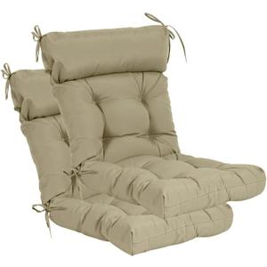 QILLOWAY Indoor/Outdoor High Back Chair Cushion,Spring/Summer Seasonal Replacement Cushions.(Beige)