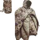 AUSCAMOTEK Camouflage Insulated Poncho with Hood - Convertible Wearable Sleeping Bag for Duck & Deer Hunting Fishing Camping