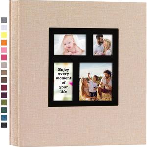 potricher Photo Album 4x6 1000 Photos Linen Cover Large Capacity Picture Albums for Family Wedding Anniversary Baby Vacation (Beige)