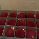 Brightown 15 Pcs Red Velvet Christmas Valentines Balls, 3.15 Inch Velvet Ornaments for Christmas Tree, Christma Tree Flocked Ornaments Balls for Family Holiday Wedding Party Xmas Hanging Decoration