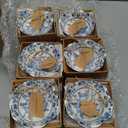 SiliFine 24 Pcs Wedding Favors for Guests Small Ceramic Bowl Bulk Gifts Set 3.3 Inch Floral Design Mini Dipping Sauce Dish with Card Box for Bridal Pooja Baby Shower Birthday (Flower,Blue)