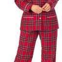 Lanz of Salzburg Sleepwear for Women Classic Notch Collar Long Sleeve Flannel Pajama Set (XS)