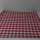 Lann's Linens (150cm x 320cm Rectangular, Red and White Checker) - 150cm x 320cm Premium Chequered Tablecloth - Rectangular Polyester Fabric Picnic Table Cover - Red & White Gingham Cloth