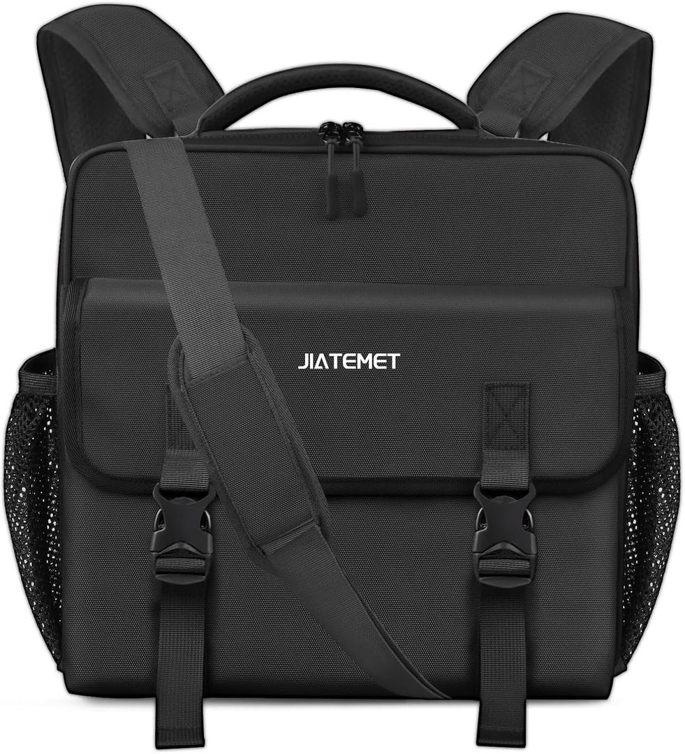 3 Ring Zipper Binder Bag for 700+ Sheets Capacity Detachable Backpack Straps & Shoulder 14 Inch Laptop for School and Office(Black)