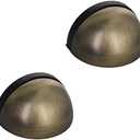 Juvielich Floor Door Stopper Semicircle Shaped Door Stopper for Home Hotel Bedroom Office Antique Bronze Tone 2PCS