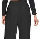 Summer Work Pants for Women Business Casual Office Dress Pants Trousers with Pockets, X-Large, Black (Thin) (Black)