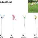 2 x 8PCs Fake Dragonfly Clips Outdoor Simulation Dragonfly Clip Natural Organic Concept Insert Pole Clip Gardening Decoration Insert Plaque Patio Garden Decoration