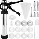 3-in-1 Stainless Steel Churros Maker Machine  Multifunctional Cookie Press with Piping Bag, Nozzles & Discs