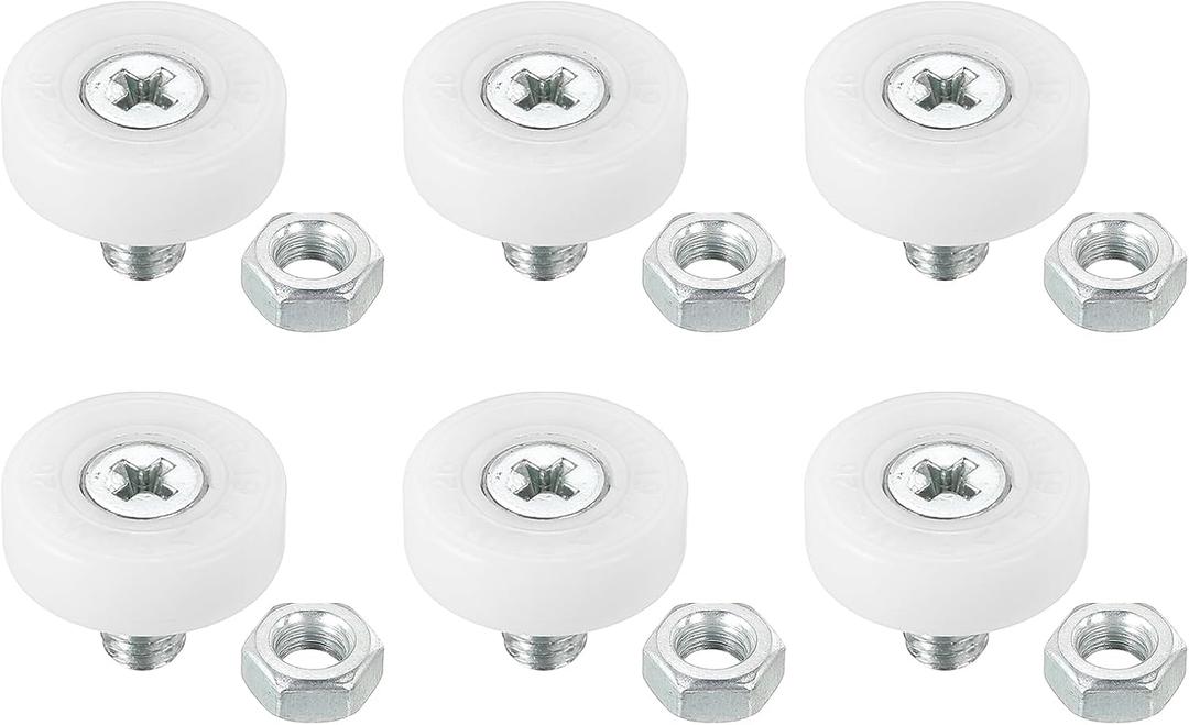 PATIKIL 19mm Drawer Rollers, 6 Pack Plastic Drawer Pulley Replacement Wheels Bearing Small Pulley with Nuts