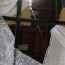 Deco 79 Metal Room Wall Mirror Arched Window Pane Entryway Mirror, Wall Mounted Mirror 30" x 1" x 48", Black