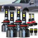 For 2014-2020 Dodge Durango light Bulbs, 9005 High Beam 9005 Low Beam H11 Fog Light License Plate Lights Combo, 8PCS