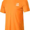Haimont Men's UPF 50+ Sun Protection Fishing Shirts Short Sleeve Quick Dry Swim T-Shirt UV Workout Athletic Tee Shirt (X-Large, Orange)