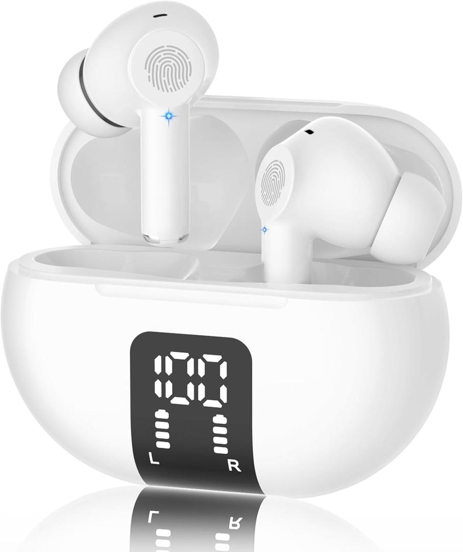 Language Translator Earbuds Two Way Real-time Translator Device Support 144 Languages 2024 Online Voice Translation with Bluetooth & APP Fit for iOS & Android(M10-White)