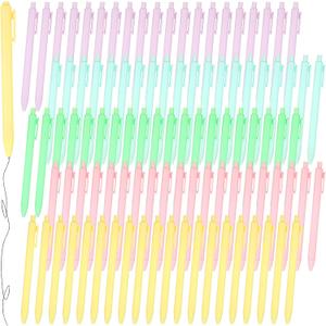 JJUNW 100 Pieces Retractable Black Gel Ink Pens, 0.5mm Fine Point Aesthetic Pens, Color Gel Pen Office Supplies for Writing Journaling Taking Notes School