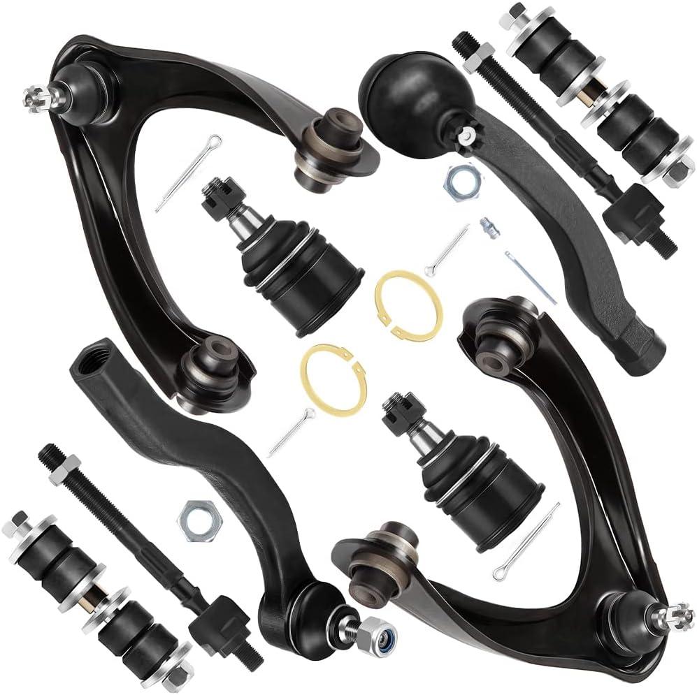 SCITOO 10pcs Suspension Kit For 1996-2000 For Honda Civic - With Suspension Parts Upper Control Arm Lower Ball Joint Sway Bar End Link Inner Outer Tie Rod End