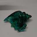 LCCCK Hand Blown Glass Conch Shell Sculpture, Sea Glass Art Figurines, Beachy Room Decor, Teal Conch Shell Decorative Statues, Sea Shell Coastal Decor for Shelf House Room, Beachy Gifts (Green)