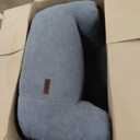 MAXYOYO Bean Bag Chair, Tufted Bean Bag Sofa with Boucle Fabric, Comfy Lazy Chair with Filler, Living Room Sofa for Adults Teens, Accent Couch for Bedroom Dorm, Dusty Blue