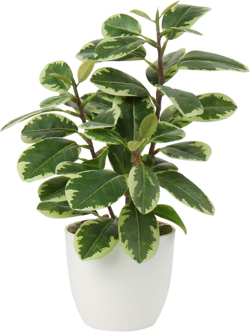 Briful Artificial Plants Mini Camellia Potted Fake Plants Small Faux Plastic Plants Desk Plant Artificial Flowers with Vase for Home Office Desk Kitchen Garden Indoor Decor (Style #3)