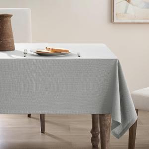Grey Rectangle Tablecloth 55 x 72 Inch Small Gray Linen Table Cloth Wrinkle Resistant Washable Fabric Cloth Tablecloth for Buffet 4 Ft Table Holiday Party Dinner Wedding