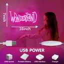 Wonderland Neon Signs Alice In Wonderland Neon Light for Wall Art Decor, Dimmable Pink LED Neon Lights for Bedroom Theme Hotel Bar Decorations Halloween Christmas Kids Gifts 7 * 16 IN