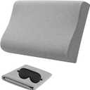 Replacement Pillow Case, Zippered Pillow Cover for Memory Foam Neck Pillow,Soft Cotton Pillow Protector for Neck Cervical Pillow, Latex Pillow (20x12 Inch (Pack of 1), Grey)