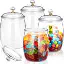 Nuogo 4 Pcs Plastic Candy and Cookie Jars with Lids Clear Cookie Container Candy Jars Large Airtight Apothecary Storage Organization for Wedding Home Kitchen Bar(80 oz)