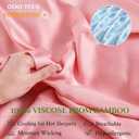 YIYEA King Size Pillow Cases Set of 2, 100% Viscose Derived from Bamboo Cooling Pillowcases for Hot Sleepers, Silky Soft Breathable Pillow Covers with Envelope Closure (20" x36, Pink)