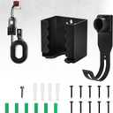 Fasmov EV Charger Holder and Control Box Holder Set, SAE J1772 EV Charger Holster Wall-Mount Electric Vehicle Connector Nozzle Holster Dock with Hook, EV Charging Box Holder for Electric Vehicles