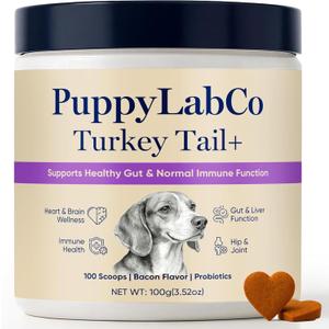 Turkey Tail Mushroom Probiotics for Dogs Immune & Digestive Support Soft Chews, Grain-Free, Natural Antioxidants, 100g