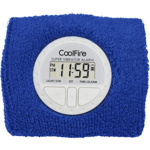 Coolfire Vibrating Alarm Clock - Silent Alarm Wristband Vibrating Alarm Watch. Silent Wrist Shock Alarm Clock. Vibration Alarm Bracelet Deep Sleeper & Vibrate Alarm
 (Blue)