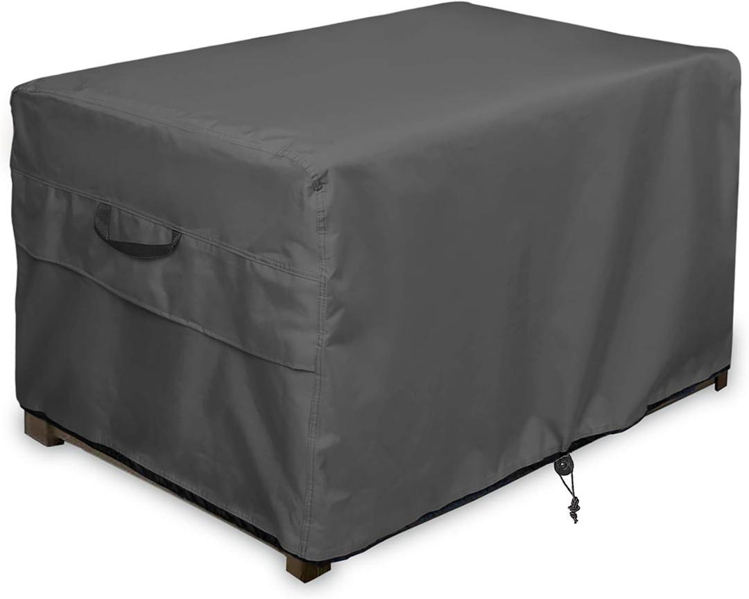 ULTCOVER Patio Deck Box Storage Bench Cover - Waterproof Outdoor Rectangular Fire Pit Table Covers 44 x 28 inch, Black