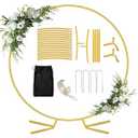 7.2FT Round Balloon Arch Stand, Gold Arch Backdrop Stand for Parties，Metal Circle Wedding Arch Heavy Duty for Ceremony Birthday Party Anniversary Bridal Graduation Decoration