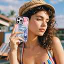 for iPhone 13 Pro Max Case, Coastal Vintage Collage Pattern, Military-Grade Drop Protection, Vintage Seaside Soft Slim TPU Cover with Camera Protection for Girls (PlumeriaSea)
