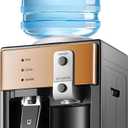 Housiwill Countertop Water Dispenser, Top Loading Water Cooler for 1.2 to 5 Gallon, 3 Temperature Settings Room Temperature Water Cold Hot Water Dispenser, Suitable for Home, Office, Dorm Bedside Use (Black)