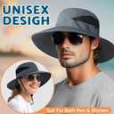 PFFY Sun Bucket Hats for Men Women 3 Wide Brim UPF 50+ Fishing & Beach Hat